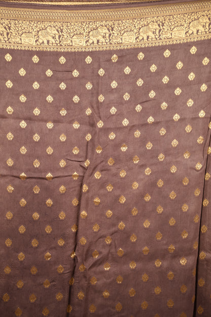 Ajrakh Handblock printed Dola Silk Saree | Looms & Tassels