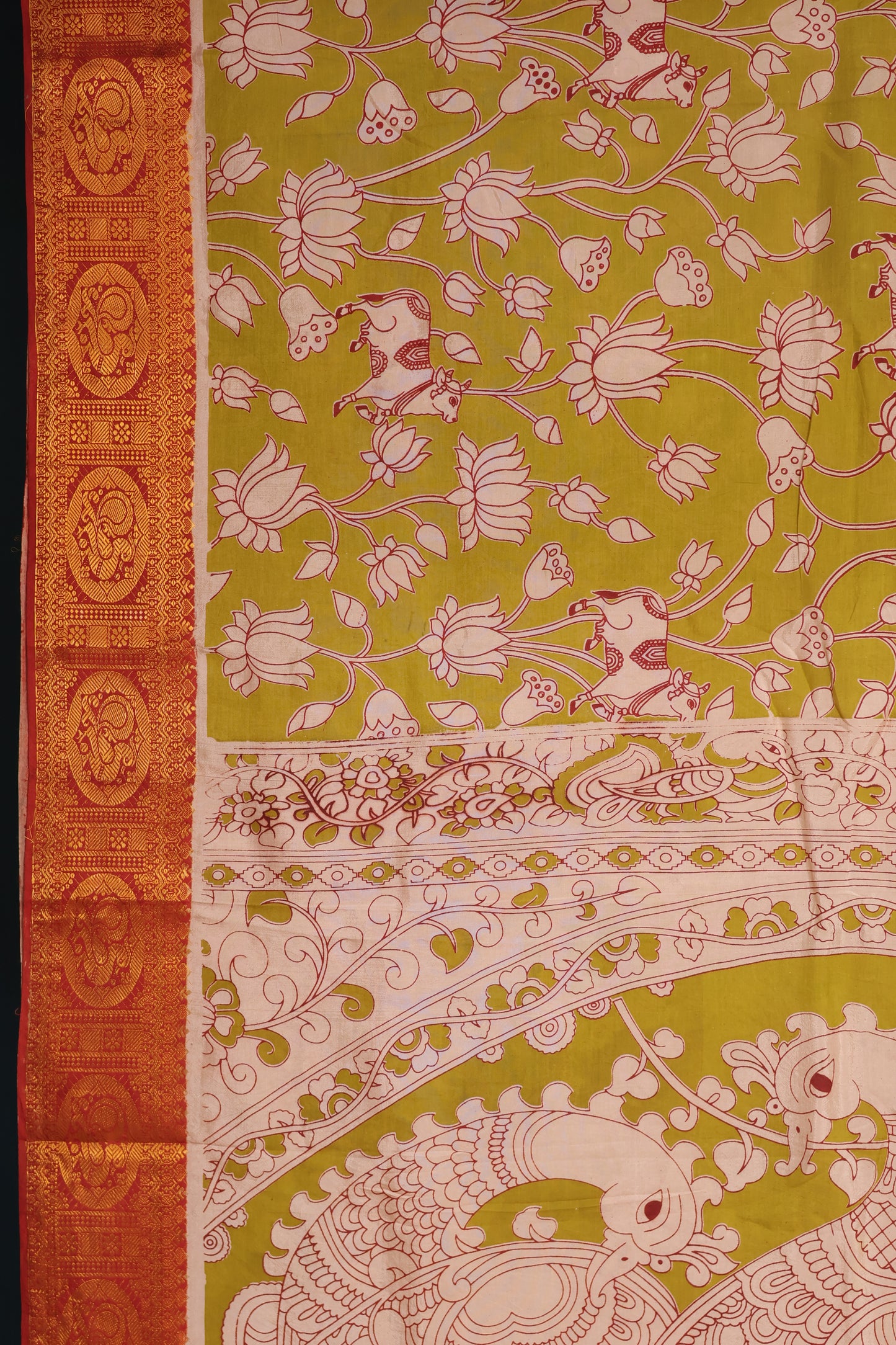 Kanchi Border Kalamkari Chennur Silk Saree