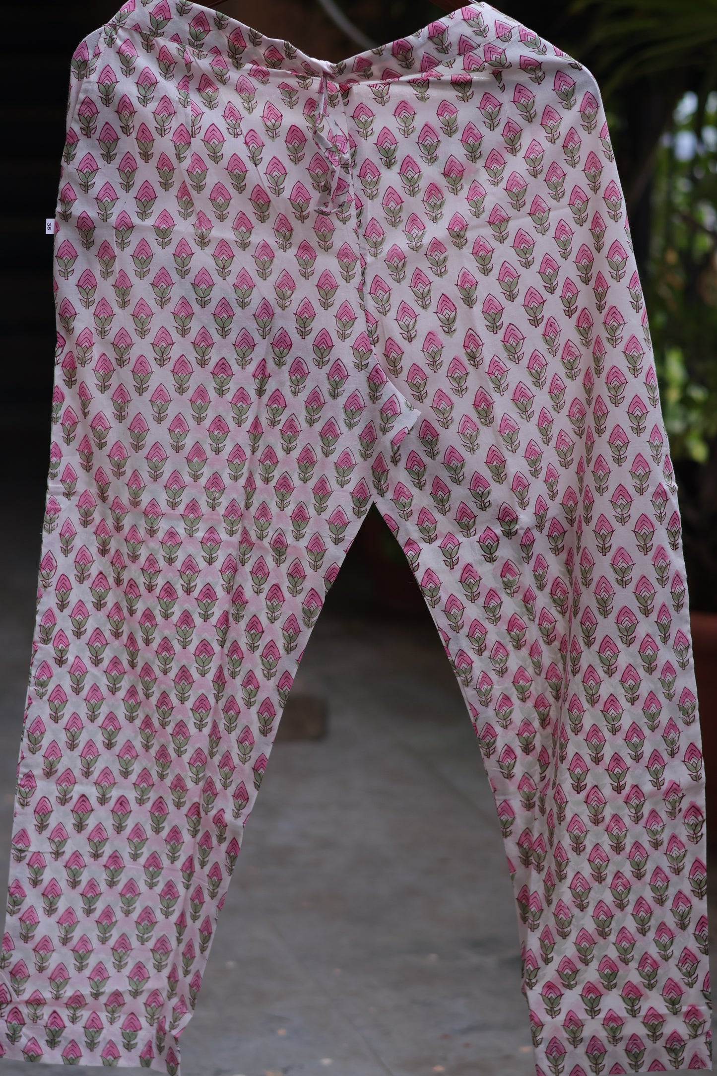 Pastel Handblock printed kota 3 piece suit (stitched)