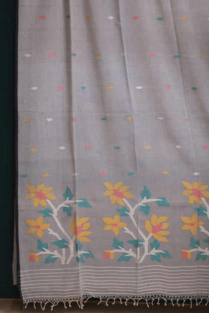 Pure Handwoven Jamdhani Malai Cotton Saree