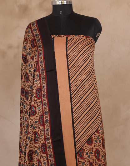 Ajrakh Handblock Printed Modal Silk 2 Piece Suit Set | Looms & Tassels