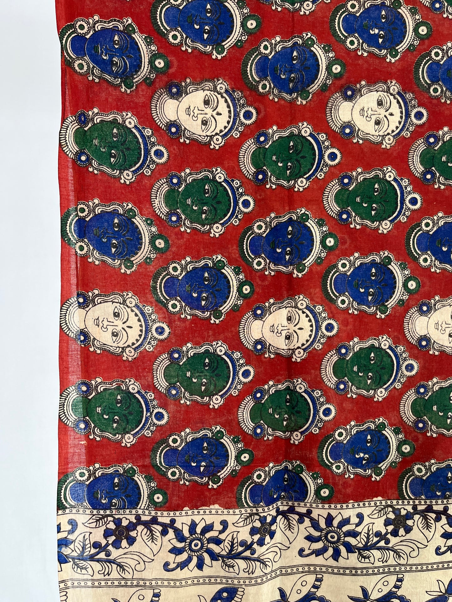 Red Kalamkari Cotton Dupatta