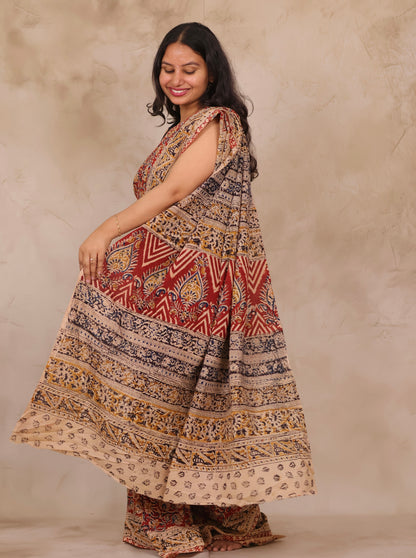 Hand Block Printed Kalamkari Cotton Saree