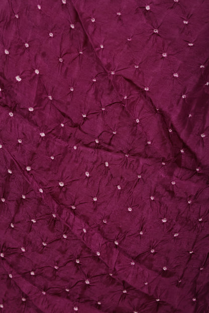 Magenta Handcrafted Bandhani Paithani Dola Silk Saree | Looms & Tassels