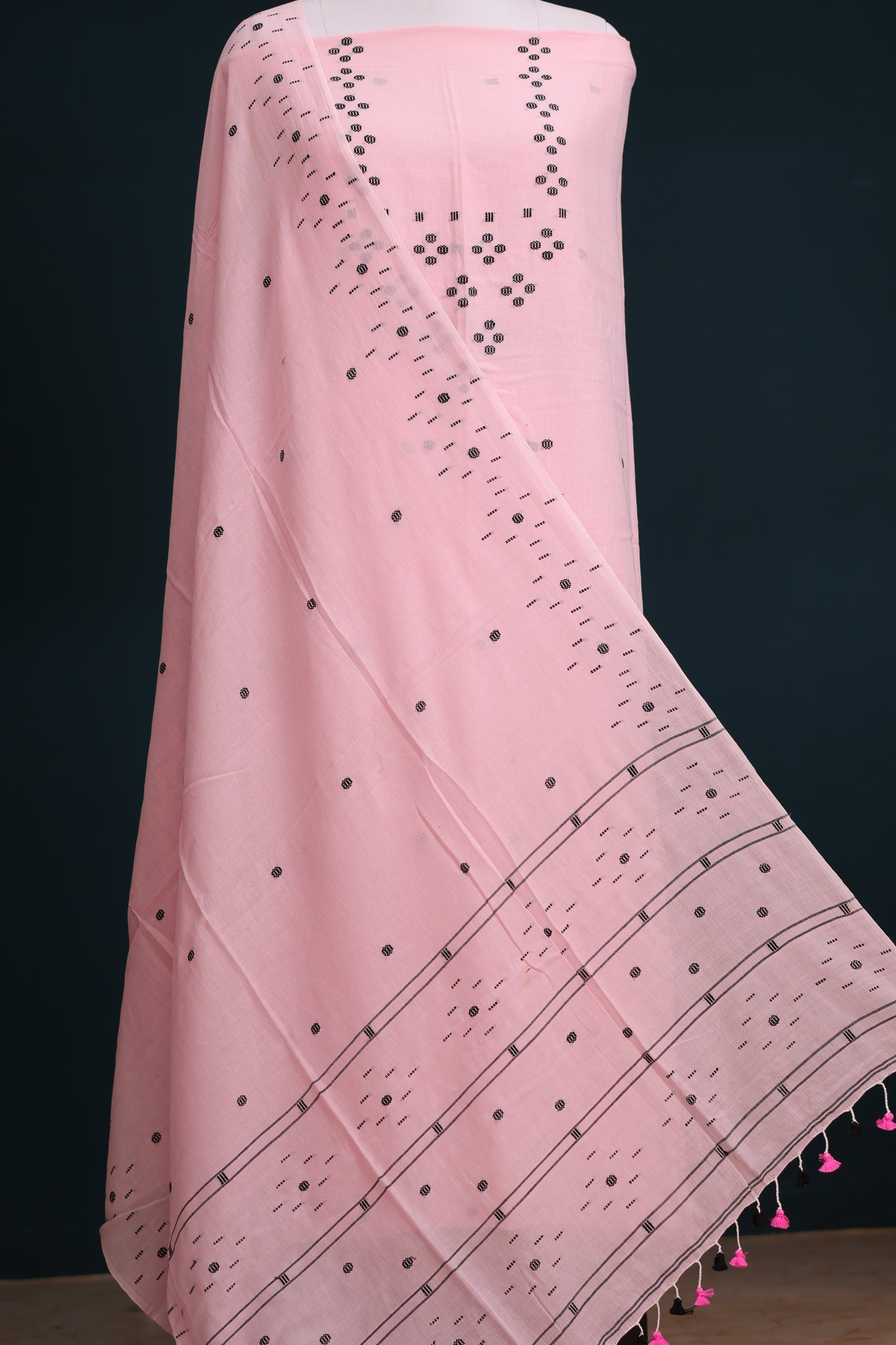 Handwoven weaving butta pure Malai cotton 2 piece suit sets
