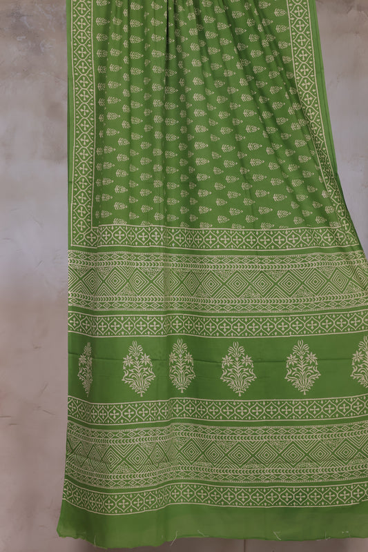 Bagru Handblock printed MulMul cotton saree