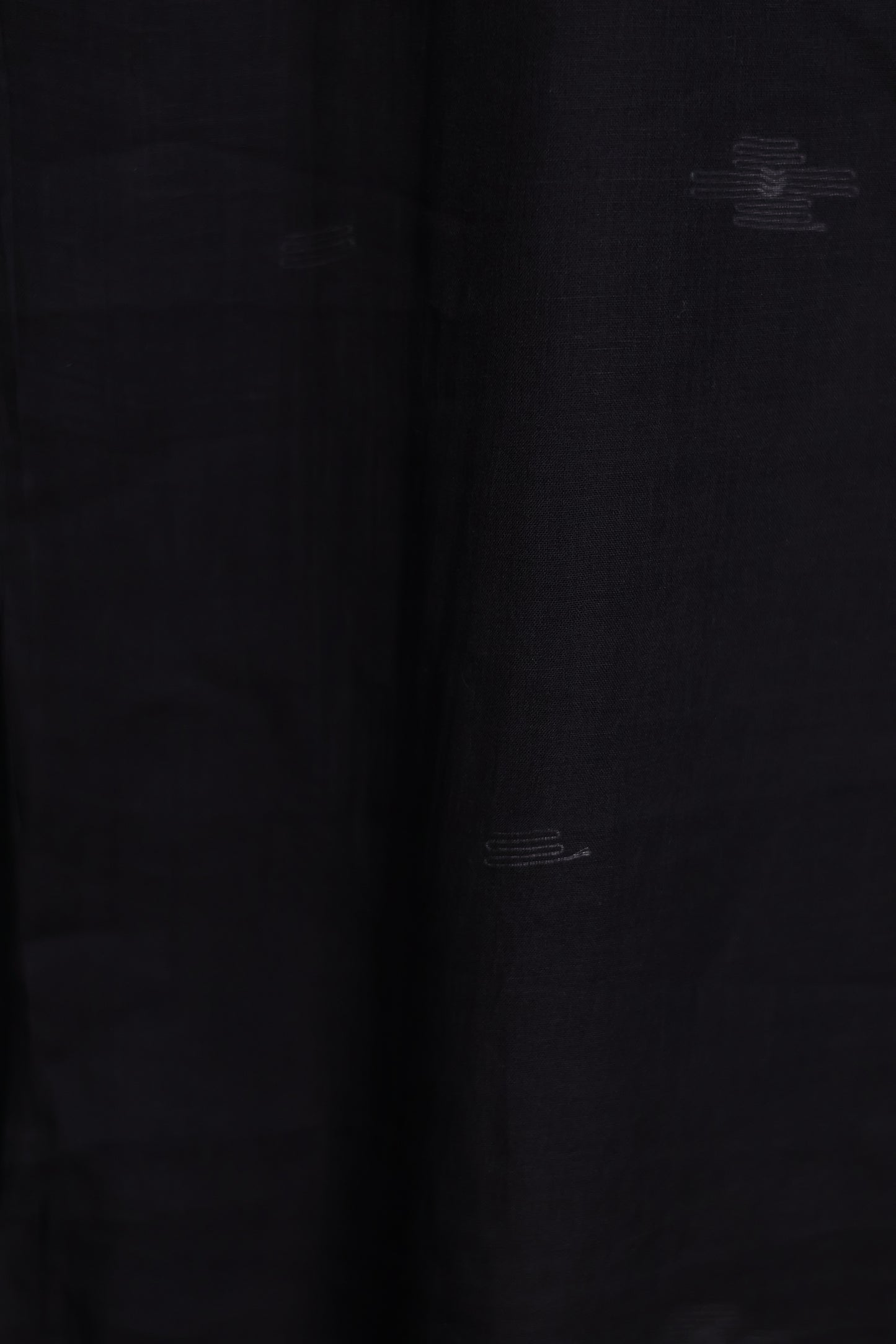 Black Pure Handwoven Malai Cotton Saree with Butta Weaving