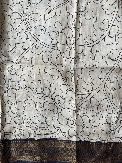 Nizam Border Kalamkari Silk Saree