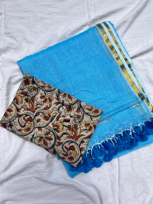 Pure Handwoven Malai Cotton Saree