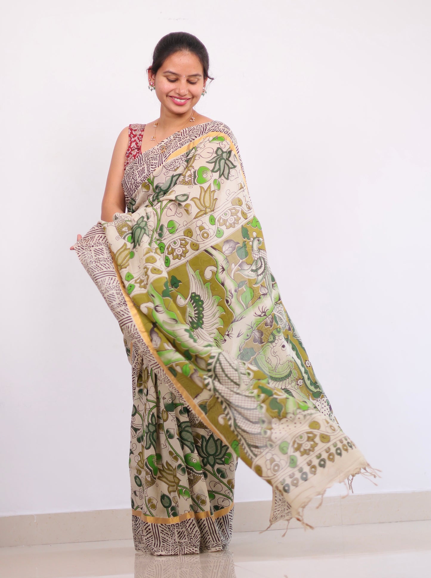 Chennur silk kalamkari Saree