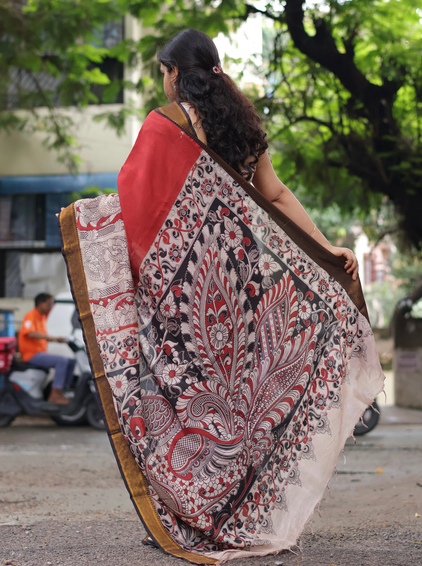 Nizam Border Kalamkari Silk Sare