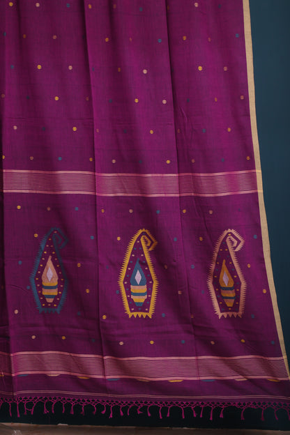 Pure Handwoven Jamdhani Malai Cotton Saree