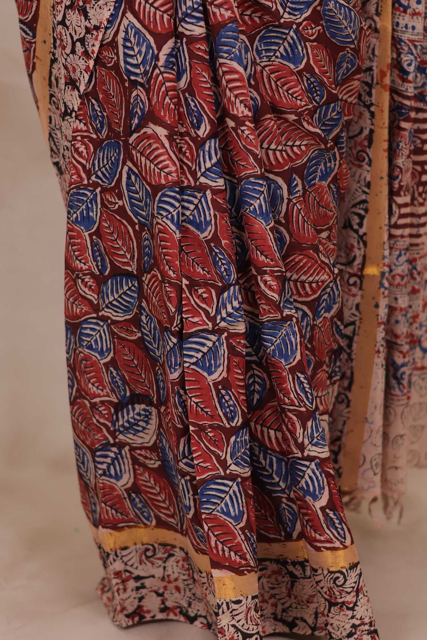 Hand Block Printed Kalamkari Chennur Silk Saree