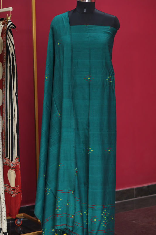 Handwoven weaving butta pure Malai cotton 2 piece suit sets
