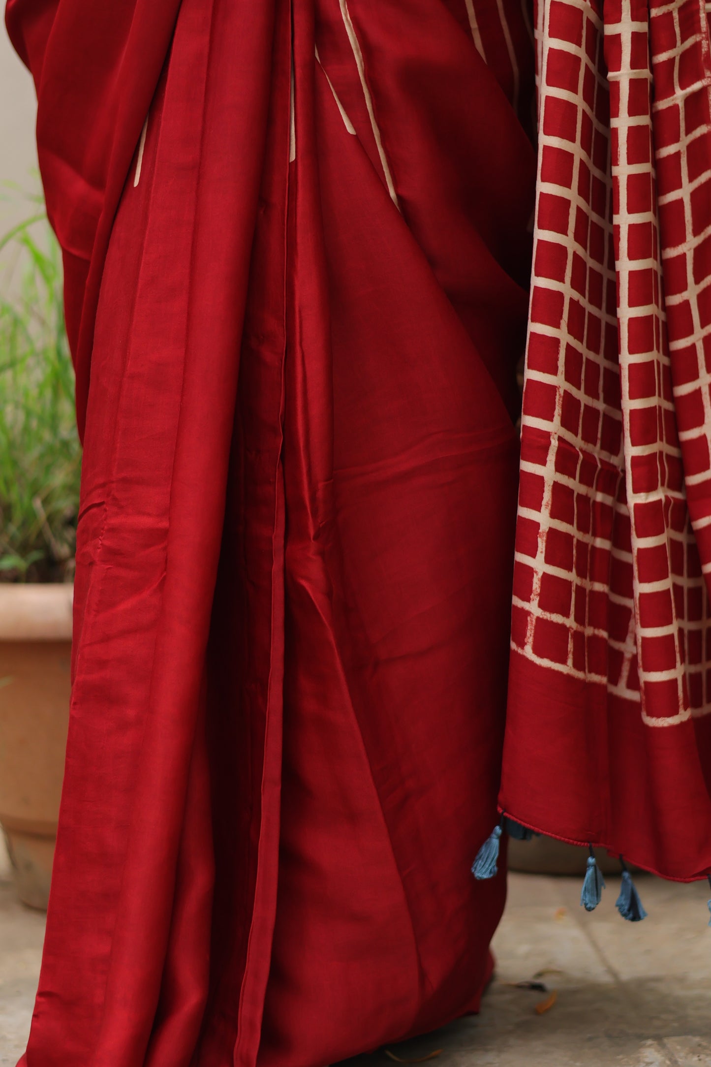 Ajrakh Modal Silk Saree