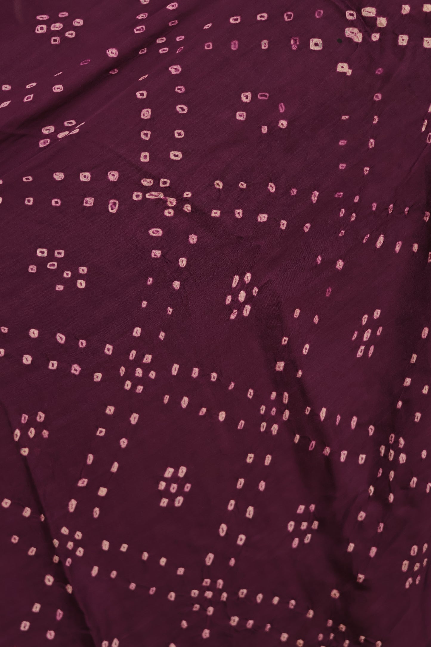 Jamun Hand Knotted Bandhej Arakh Modal Silk Saree with Lagdi Pallu | Looms & Tassels