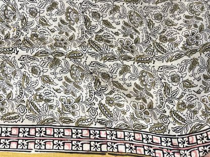 Hand block printed Kalamkari Silk Saree