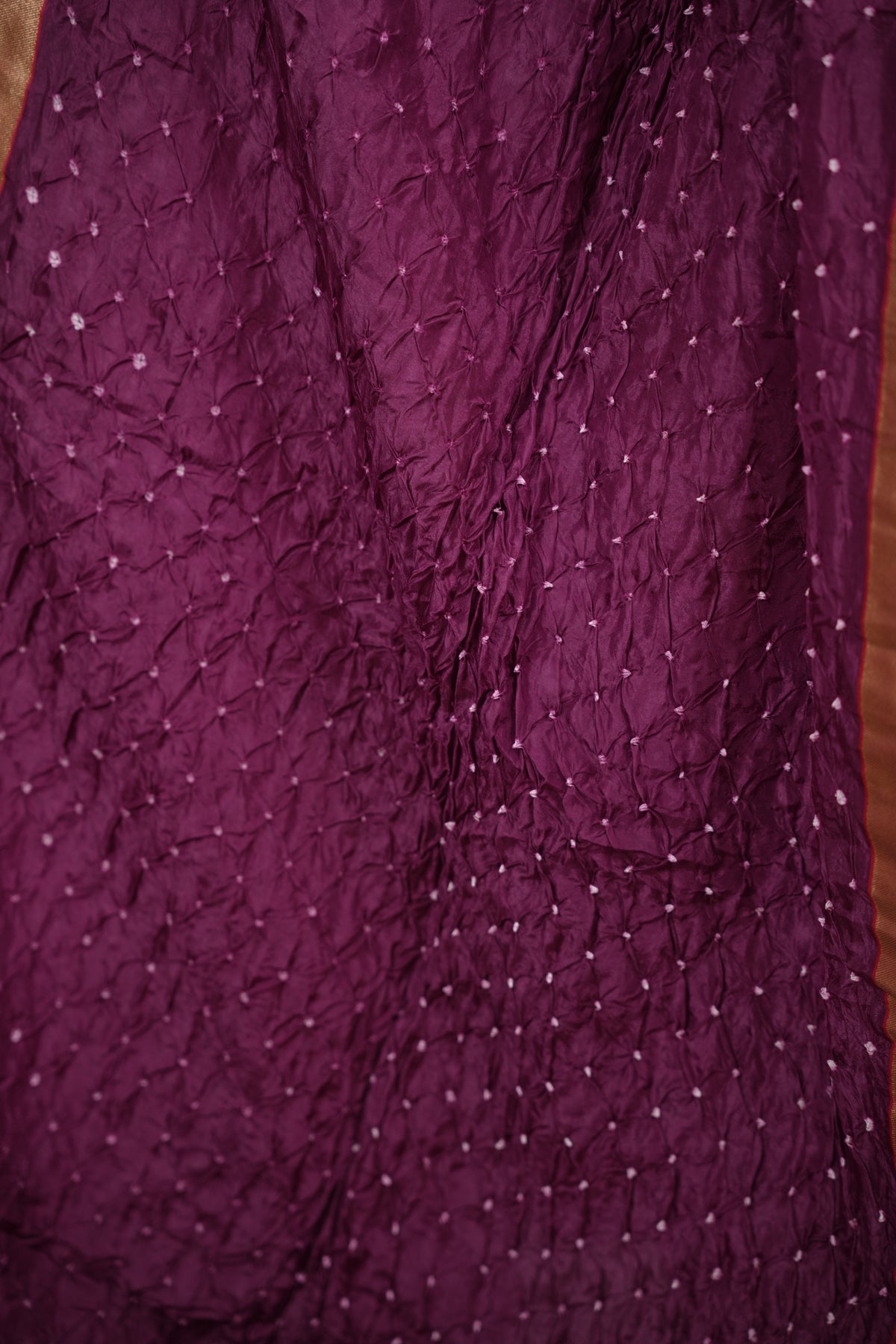 Purple Handcrafted Bandhani Paithani Dola Silk Saree | Looms & Tassels