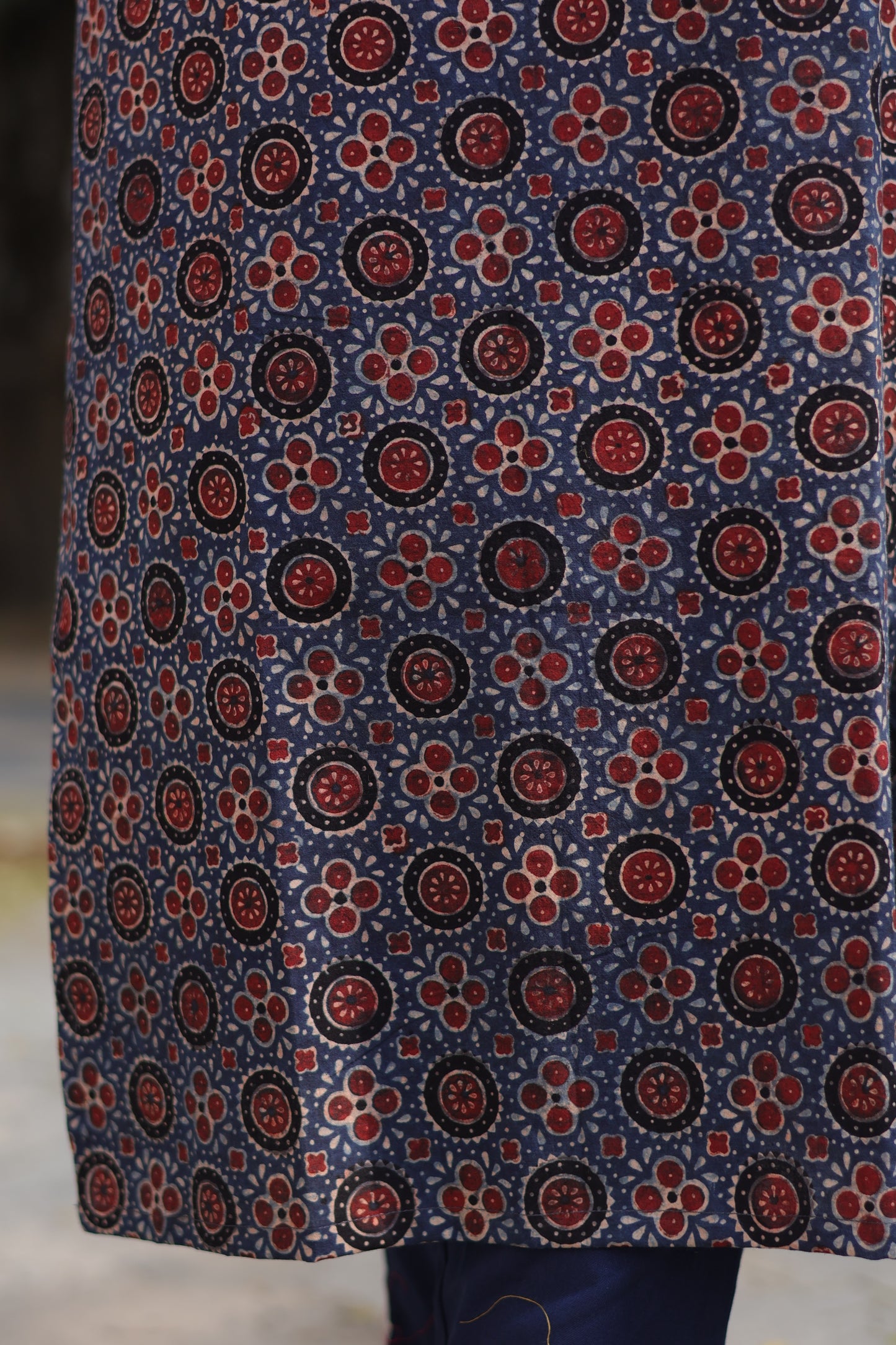 Indigo Ajrakh Hand Block Printed Kurti