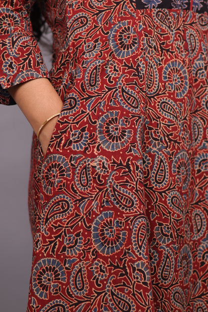 Ajrakh Hand Block printed Aline Kurti