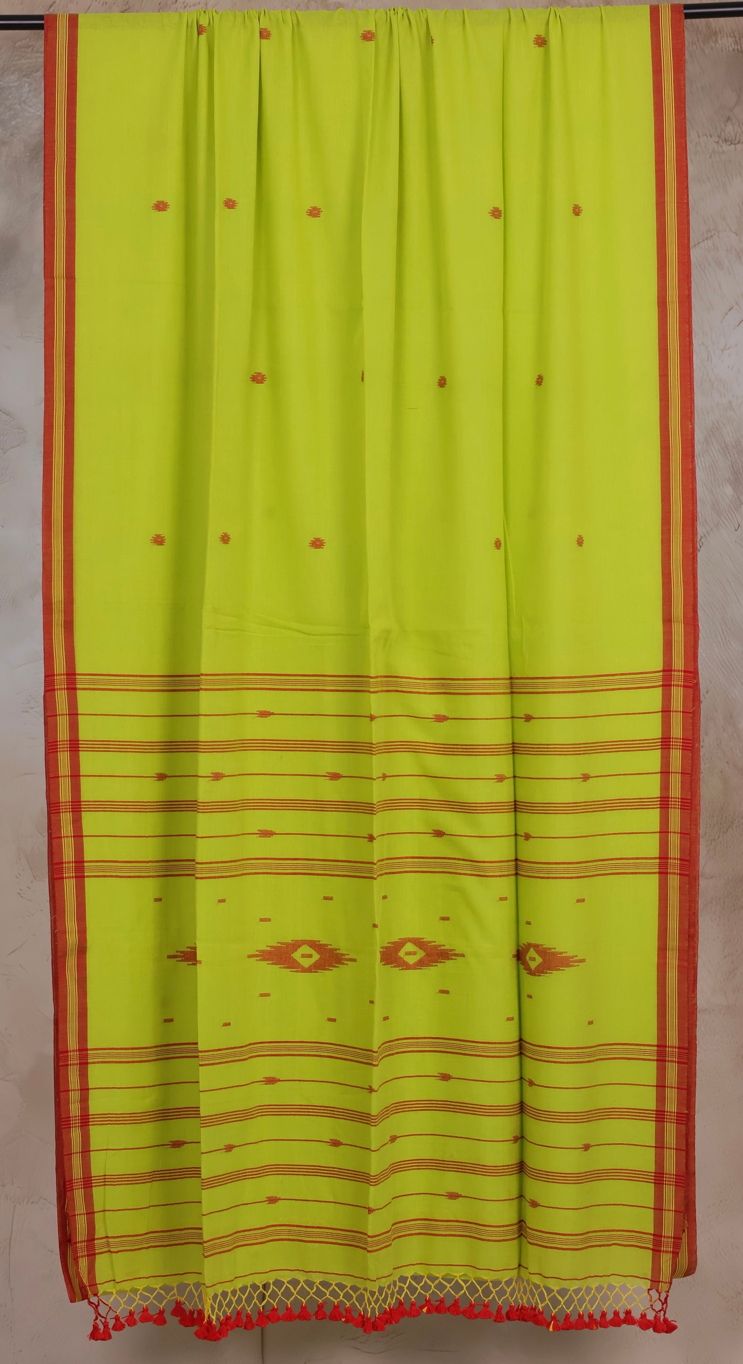 Malai Cotton Saree with Butta Weaving | Looms & Tassels