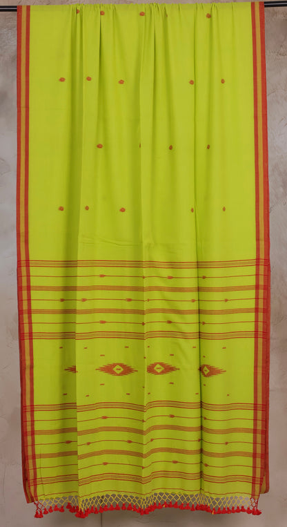 Malai Cotton Saree with Butta Weaving | Looms & Tassels