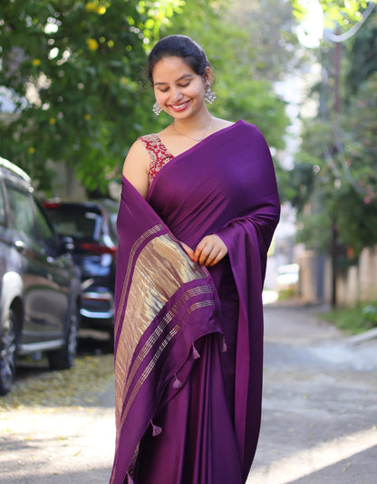 Plain Modal Silk Saree