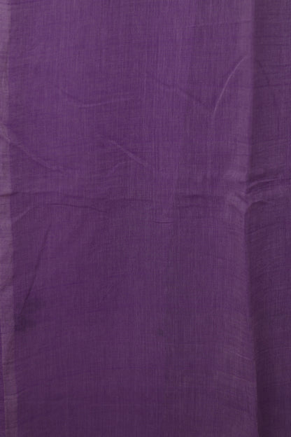 Lavender Pure Handwoven Malai Cotton Saree with Butta Weaving