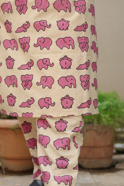 Pink Pure Cotton Handcrafted Co-Ord Set