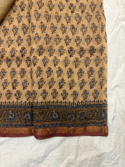 Hand block printed Kota Doriya Saree