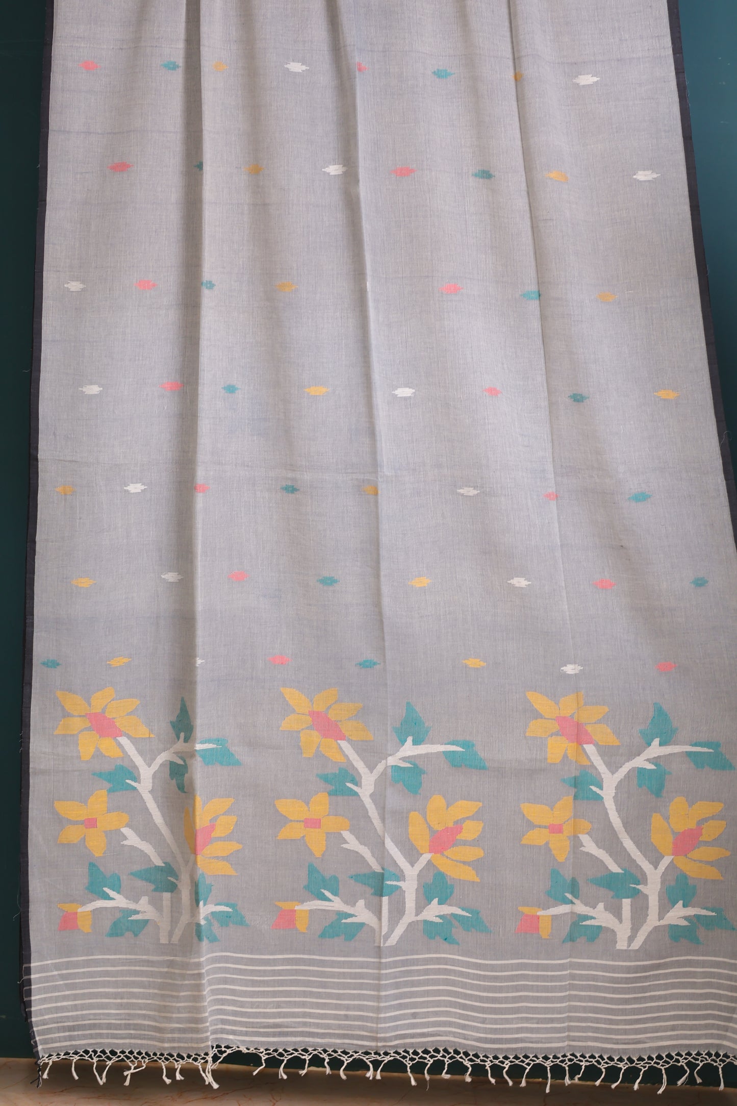 Pure Handwoven Jamdhani Malai Cotton Saree