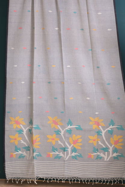 Pure Handwoven Jamdhani Malai Cotton Saree