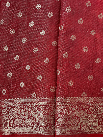 Ajrakh Dola Silk Saree