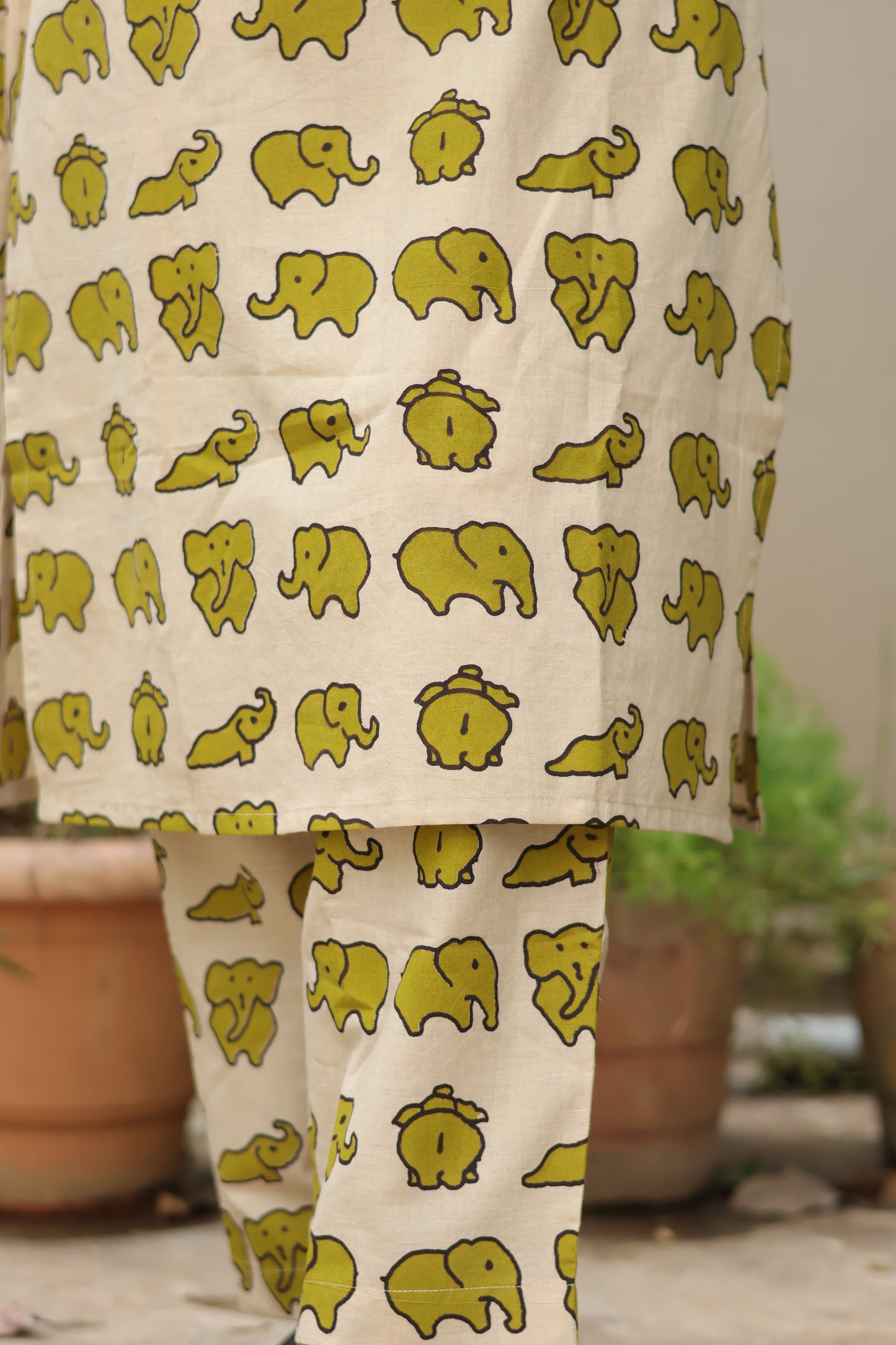 Green Pure Cotton Handcrafted Co-Ord Set