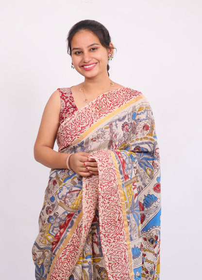 Chennur silk kalamkari Saree