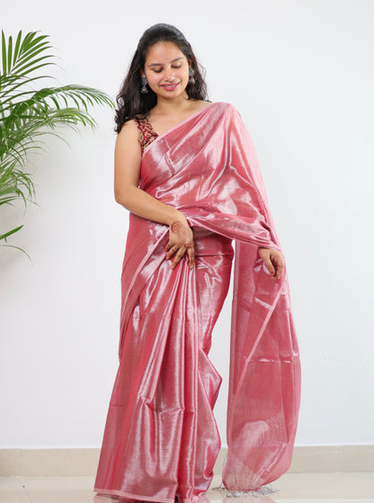 Tissue Mul Cotton Saree