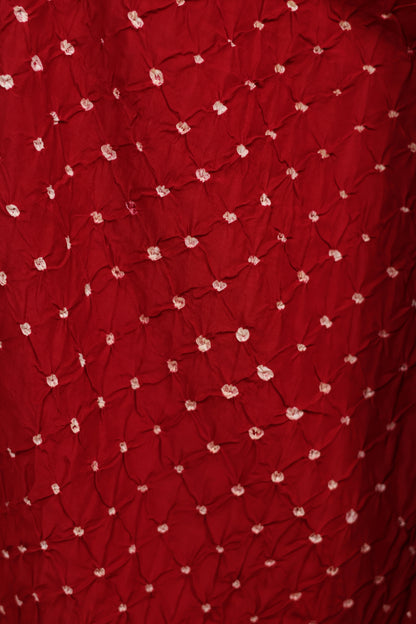 Maroon Handcrafted Bandhani Paithani Dola Silk Saree | Looms & Tassels