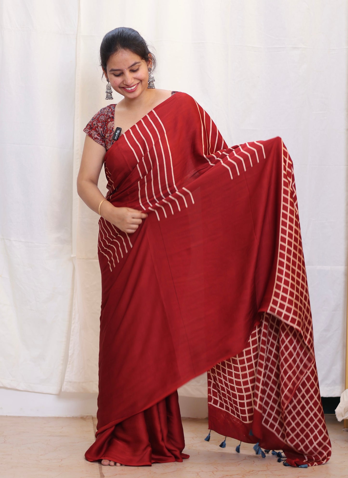 Ajrakh Modal Silk Saree