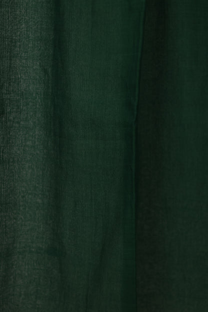 Green Pure Handwoven Malai Cotton Saree with Butta Weaving