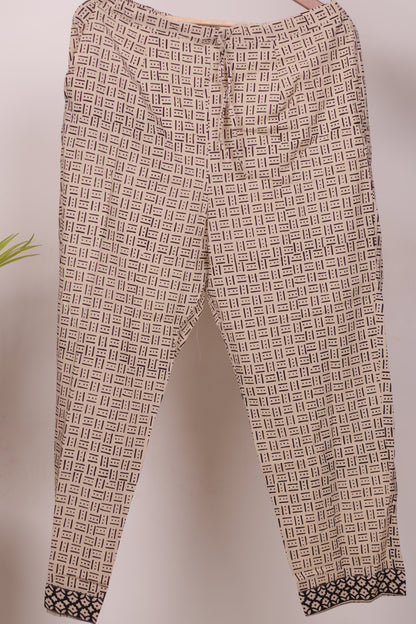 Red Handblock printed Pure Mul Cotton with chiffon Duppata 3 piece suit (stitched)