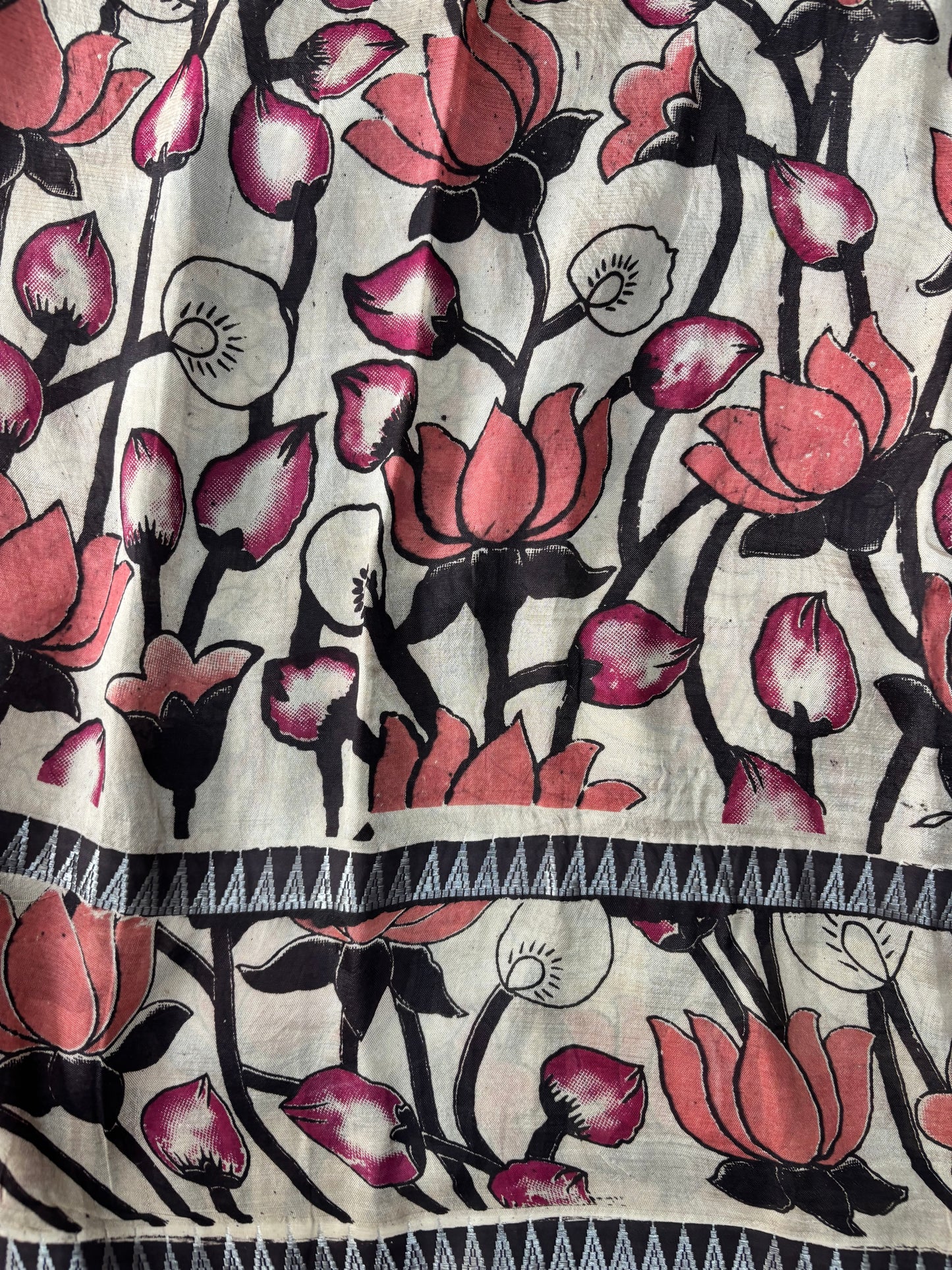 Pink Kalamkari dyeing premium chennur silk saree