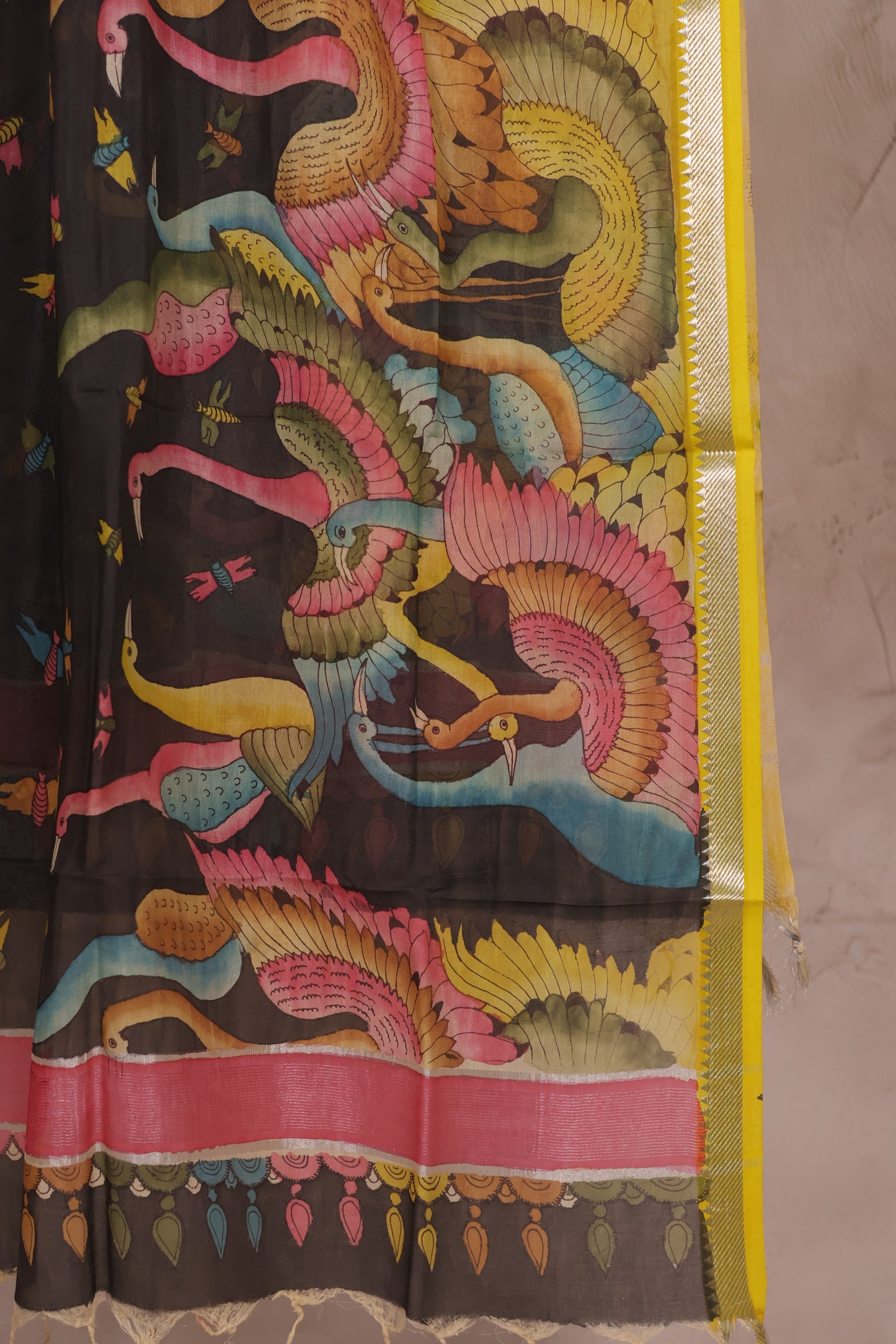 Pen Kalamkari Mangalagiri silk Dupatta
