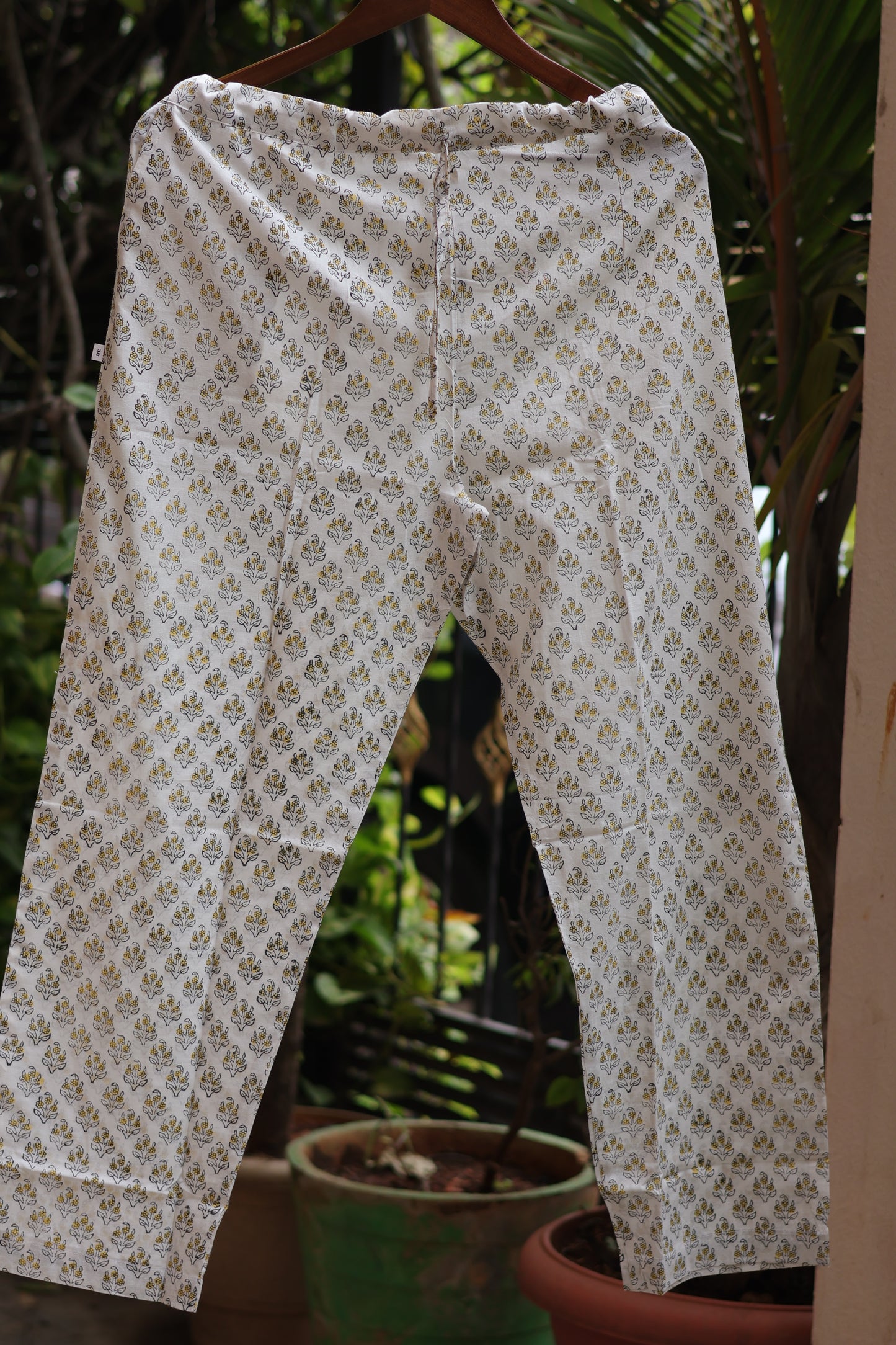 Grey Handblock printed Pure Mul Cotton with Kota Doria Duppata 3 piece suit (stitched)