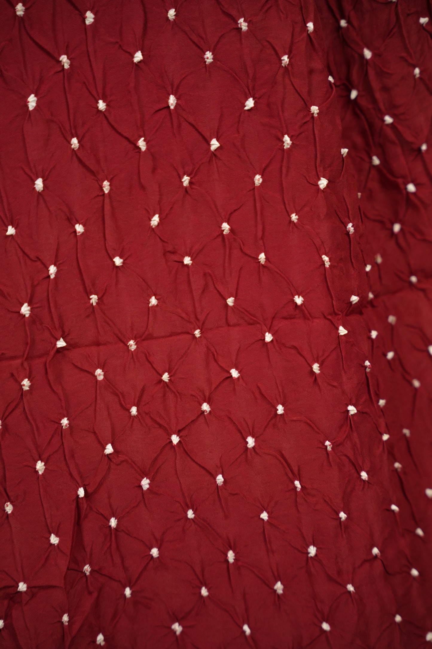 Maroon Handcrafted Bandhani Paithani Dola Silk Saree | Looms & Tassels