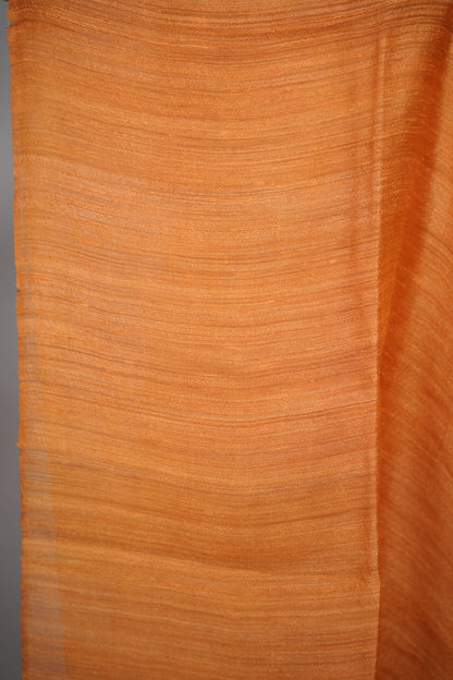 Rust Orange Handloom Jamdhani Pure Matka Silk Saree with Muslin Silk Pallu