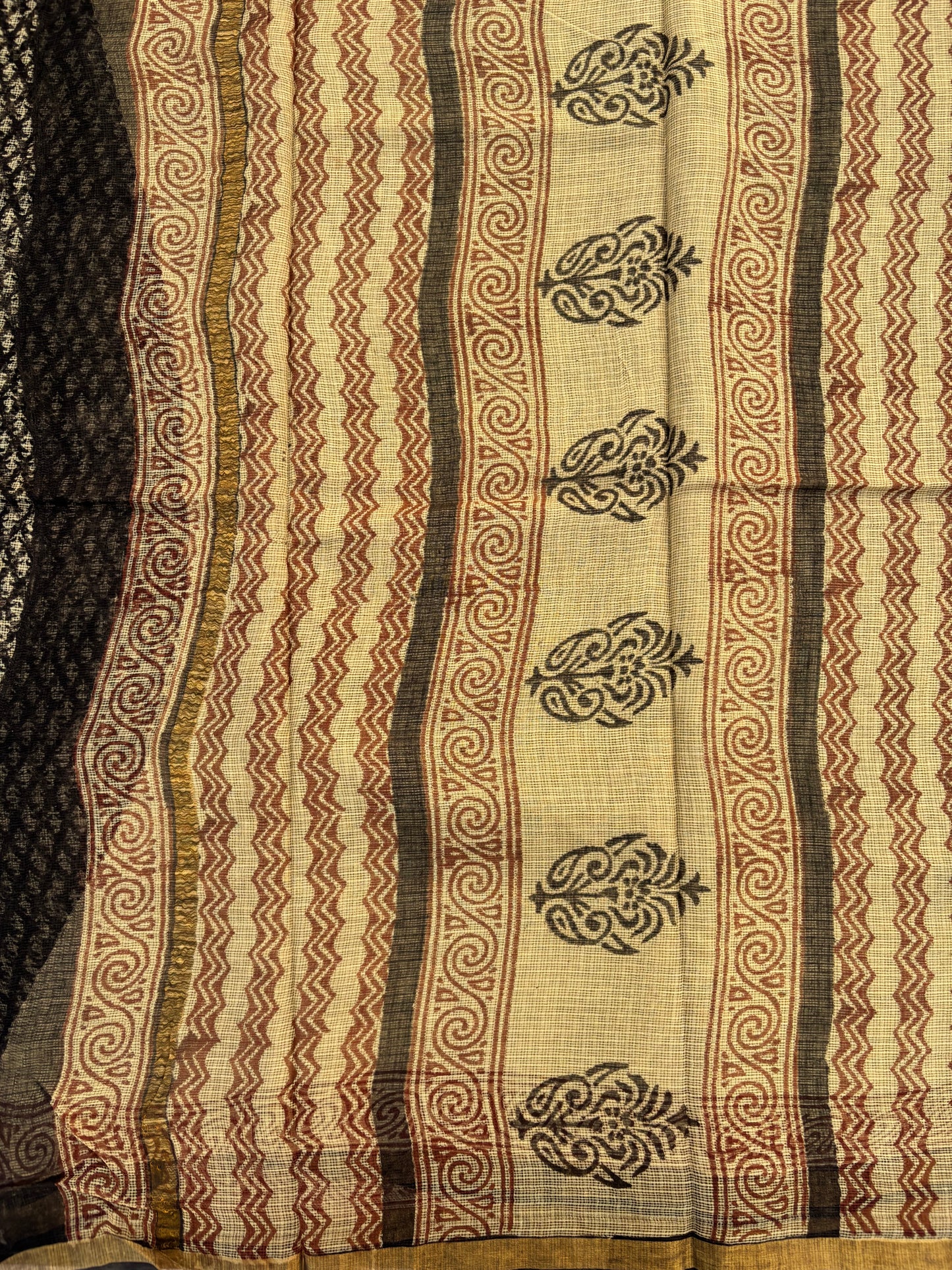 Hand block printed Kota Doriya Saree