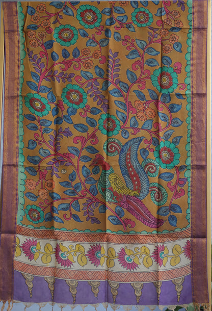 Pen Kalamkari chennur silk duppata