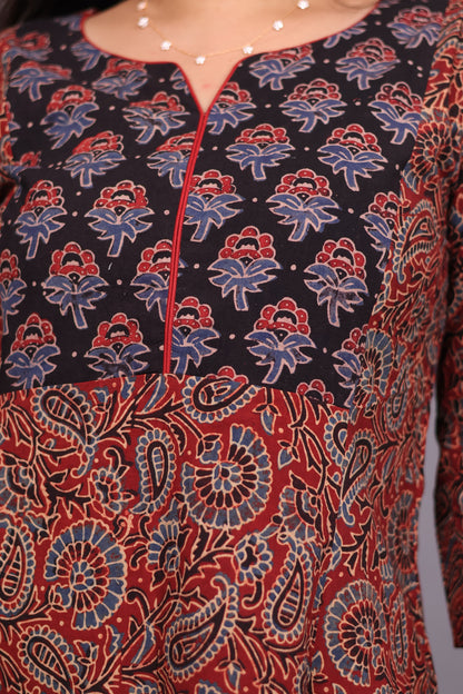 Ajrakh Hand Block printed Aline Kurti