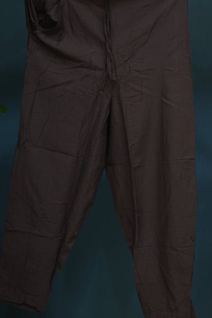 Red & Black Handblock printed kota 3 piece suit (stitched)