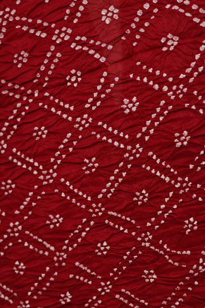 Deep Maroon Handcrafted Bandhani Paithani Dola Silk Saree | Looms & Tassels